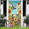 Welcome Door Cover Spring Butterfly Design Door Banner 71x35 Inch Polyester Summer Sunflower Hummingbird Decoration for Front Door Outdoor Decor